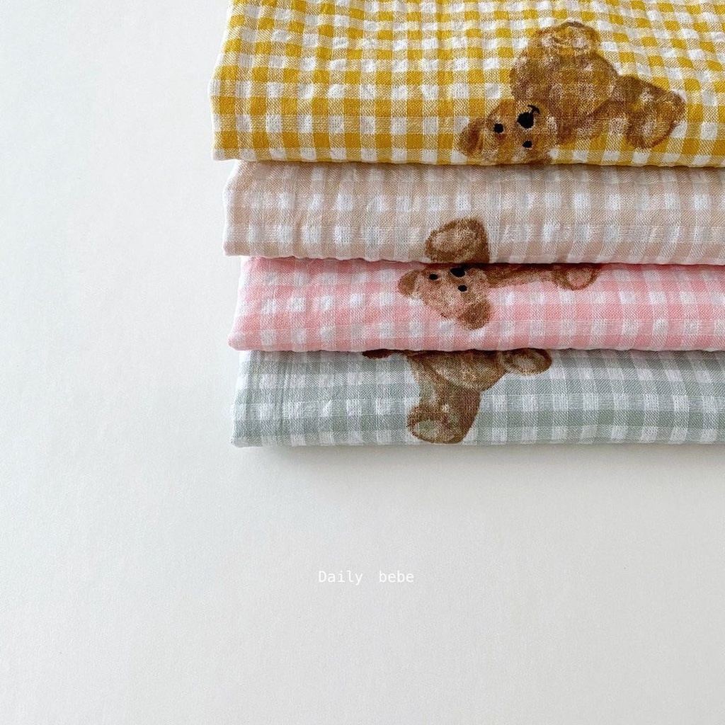 Bộ đồ áo thun không tay + quần short in họa tiết gấu dễ thương thời trang mùa hè dành cho bé trai gái sơ sinh