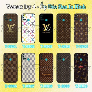 Ốp lưng Vsmart Joy 4 - Ốp dẻo đen in hình Họa Tiết LV