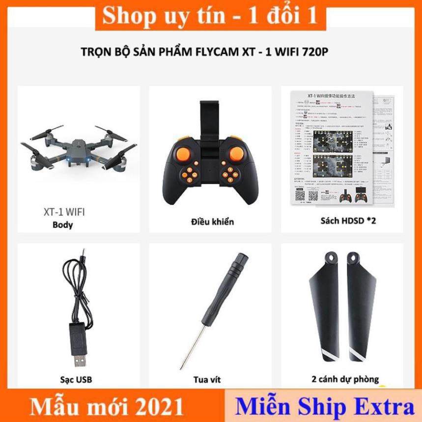 [ Xả kho tết] Flycam mini, Máy bay điều khiển từ xa XT-1 kết nối Wifi quay phim chụp ảnh Full HD 720P