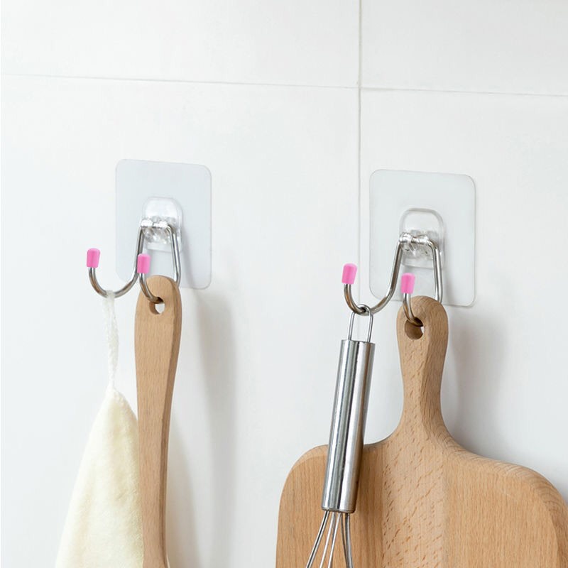 🍉Móc Dính Tường Đôi Inox Đầu Hồng Cao Cấp - Móc Treo Đồ Siêu Chắc Chắn DUASHOP