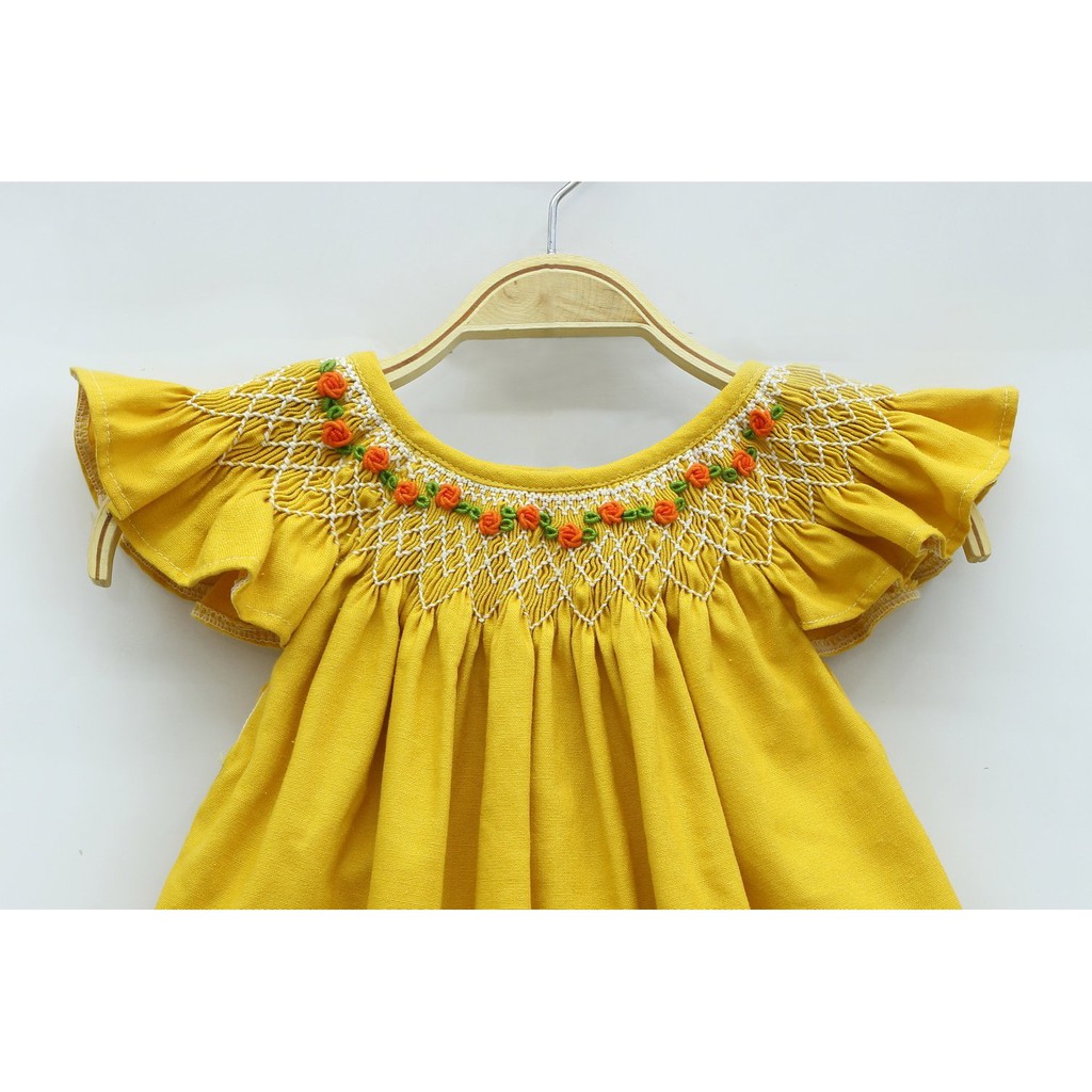 ĐẦM SMOCK ĐÔI MẸ VÀ BÉ CÁNH TIÊN VÀNG