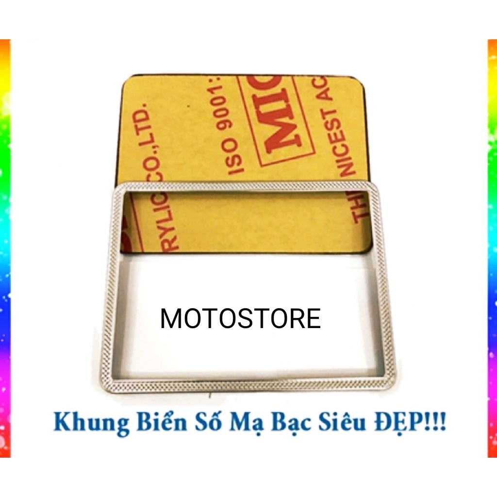 Bộ Ốp khung biển số xe máy inox (giá cả bộ)