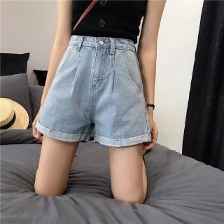 Quần Short Jeans Lưng Cao Phong Cách Hàn Quốc Thời Trang Cho Nữ