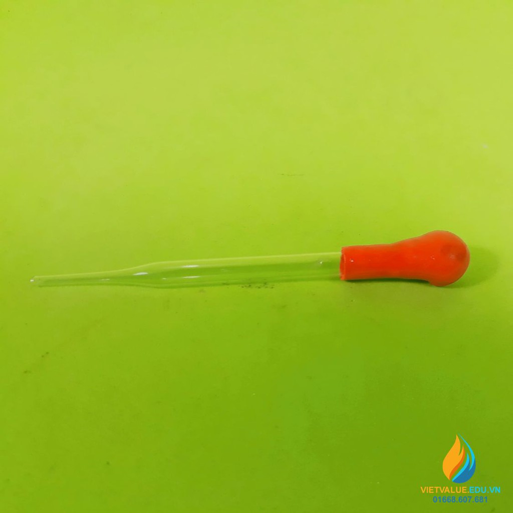 Pipet hút bằng thủy tinh, bầu cao su, dài 10cm, 15cm, 20cm