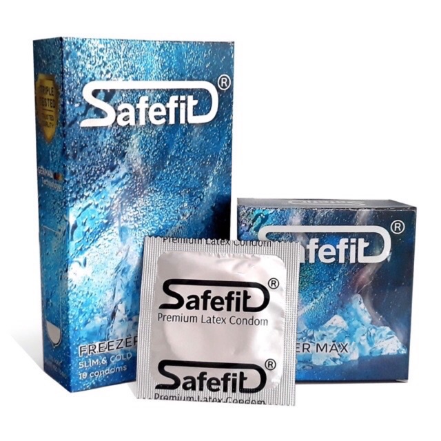 [ CHÍNH HÃNG ] Bao cao su Safefit FreezerMax, Siêu mỏng, mát lạnh bạc hà - Hộp 3 - 10 cái