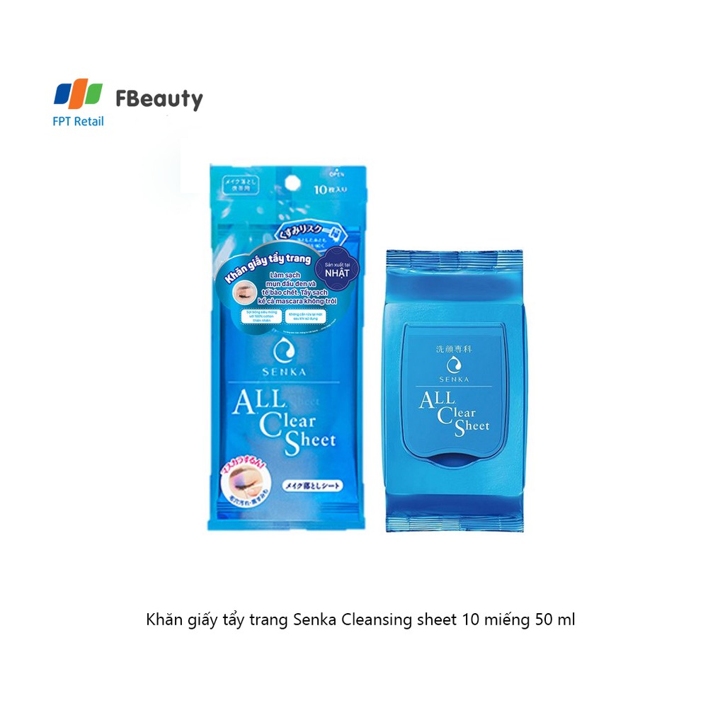 Khăn giấy tẩy trang Senka Cleansing sheet 10 miếng