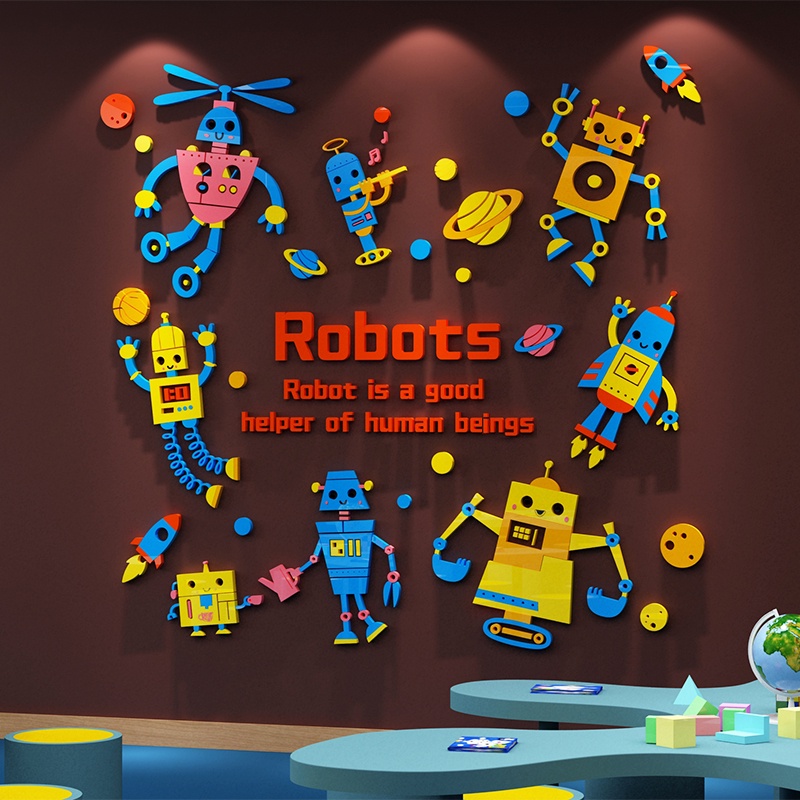 Tranh Mica trang trí tường Lego Science District Trang trí Trường mầm non, phòng ngủ cho bé Nhiều Size - EPeBen