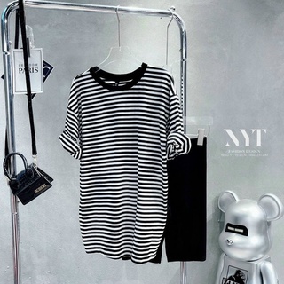 Set quần legging ngố + tshirt sọc