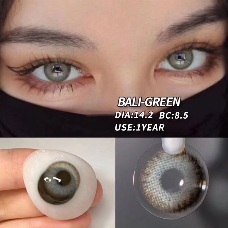 Cặp kính áp tròng EYESHARE tông màu xanh dương caribbean tùy chọn tự nhiên cao cấp thời trang