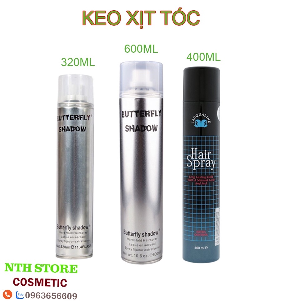 Gôm Xịt Tóc Keo Xịt Tóc Keo Bạc , Keo Nắp Đen cho Nam Nữ Chính Hãng