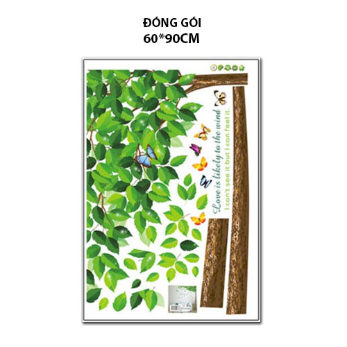 Decal dán tường cây xanh mát- HPMLA6026 | BigBuy360 - bigbuy360.vn