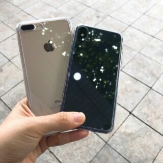 Ốp lưng kính 9h viền dẻo totu cho iphone 7plus/8plus/x/xs/xs max/xr trong suốt