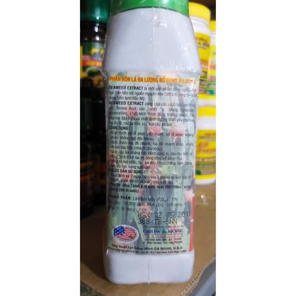 Phân Bón Lá ROOT PLEX (500ml) - Phân Hữu Cơ Rootplex Rong Biển USA, phân Tảo Biển SEAWEES EXTRACT