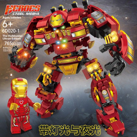 Lego Avengers 4 Iron Man Anti-Hulk Cực khó Big Mecha Boy Puzzle Đồ chơi khối xây dựng lắp ráp