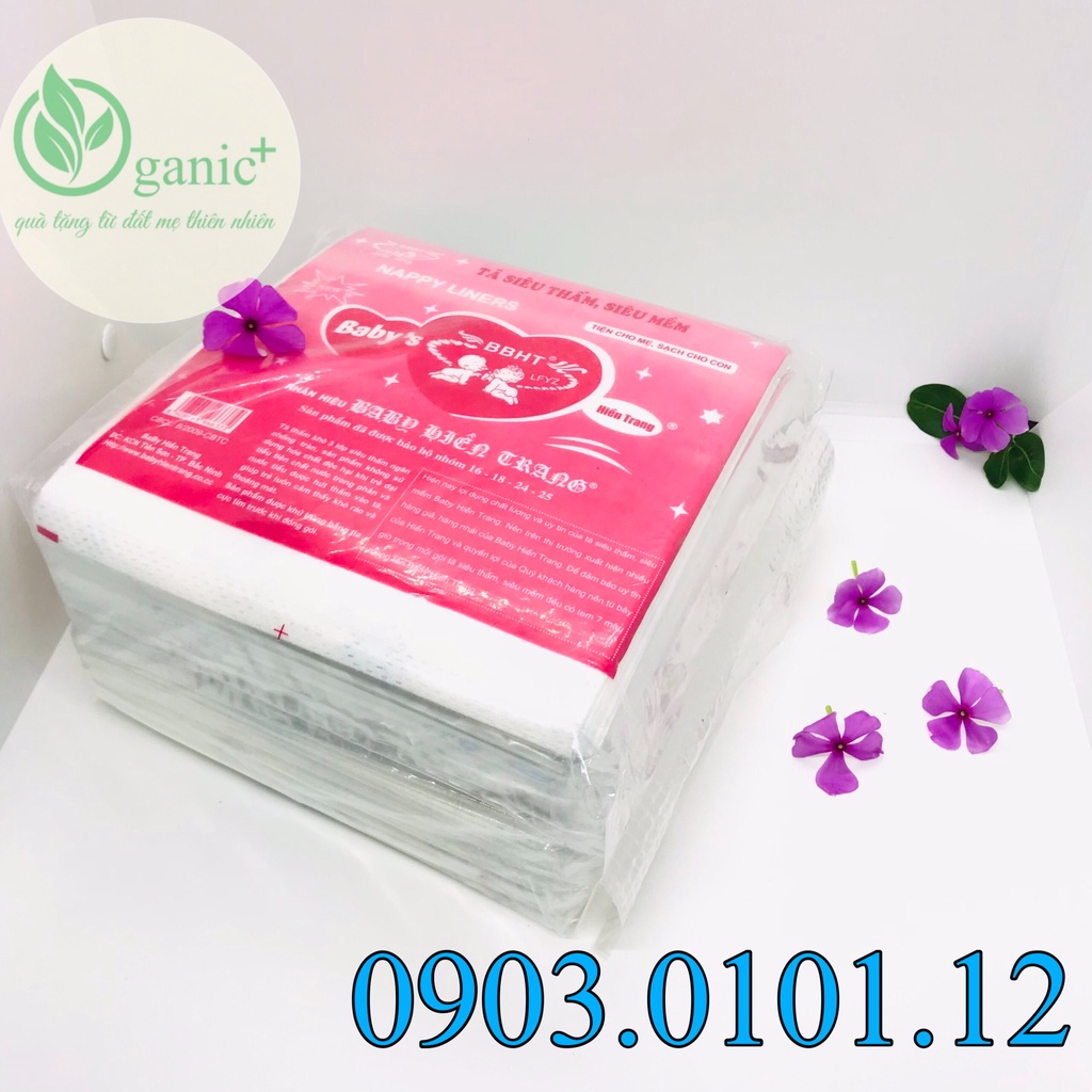 Tấm lót sơ sinh, miếng lót phân xu baby Hiền Trang, 100 tấm có tem chính hãng, siêu thấm hút, siêu tiện lợi