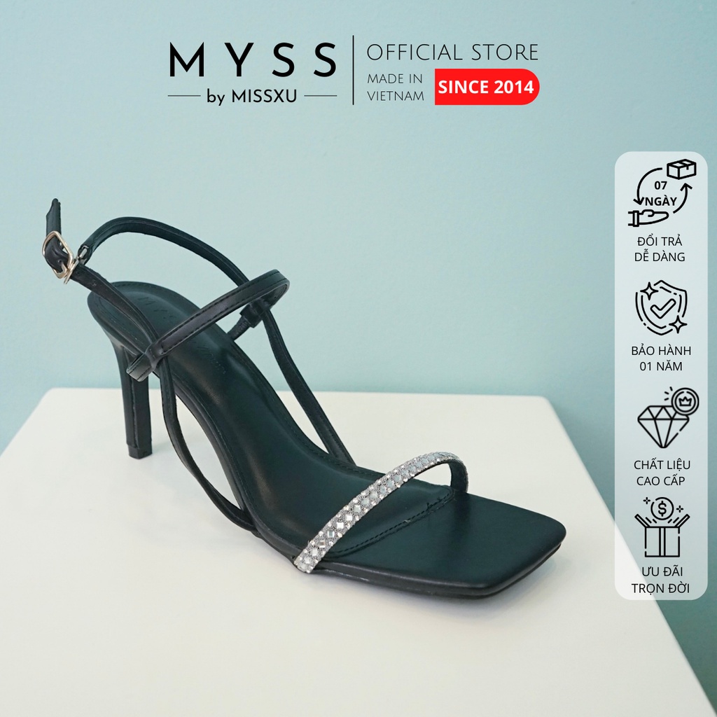 Giày sandal nữ dây mảnh đính đá 7cm thời trang MYSS - SD125