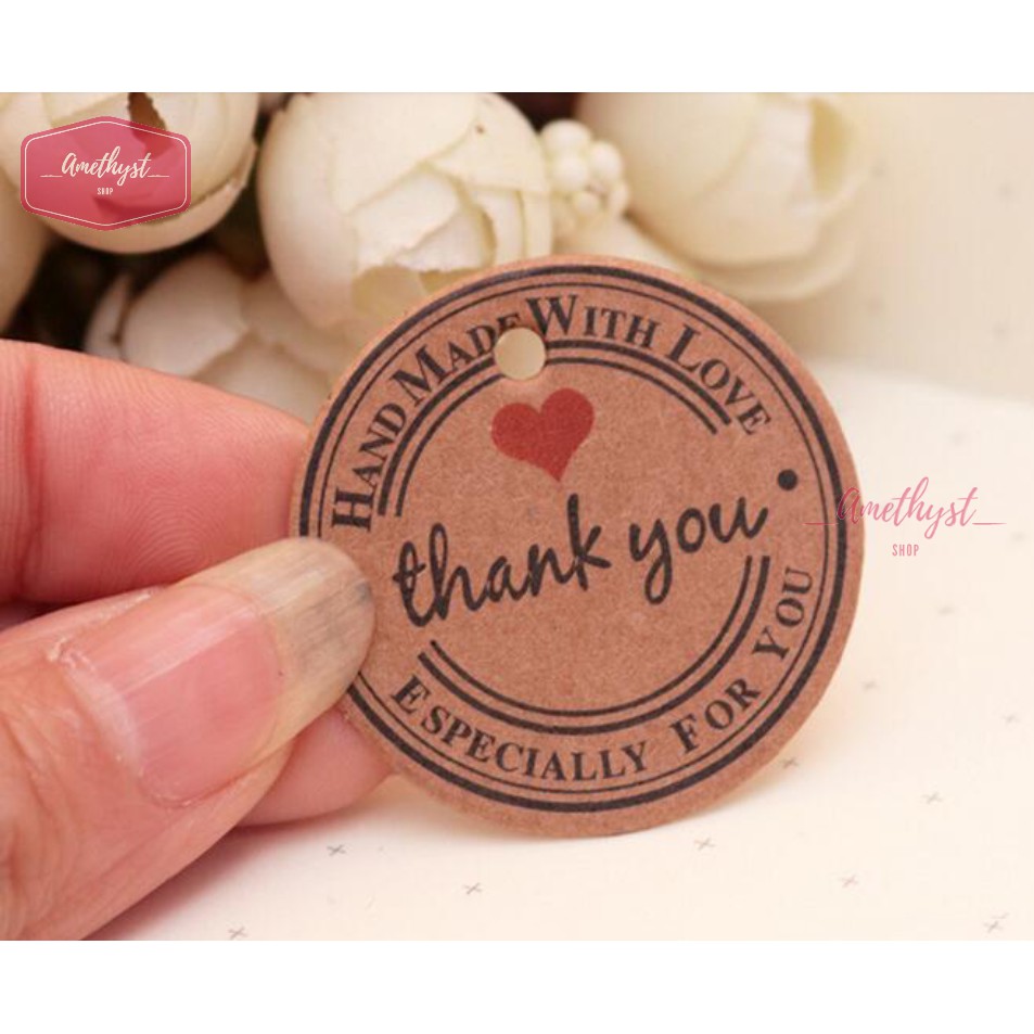 Set 100 Tag Treo Kraft Trang Trí Quà