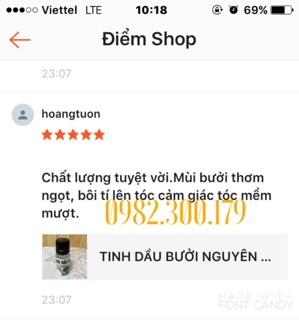 TINH DẦU BƯỞI NGUYÊN CHẤT 10 ML.