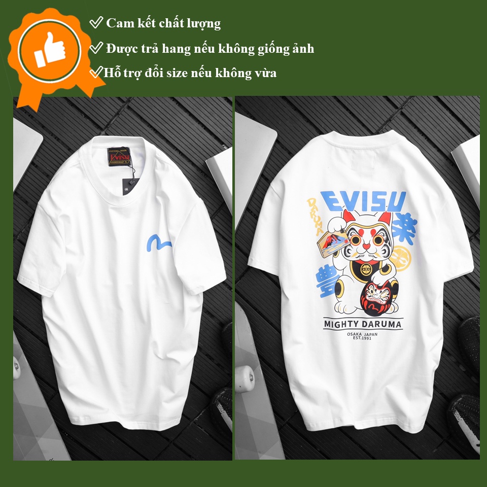 [Ảnh thật] [VNXK] Áo thun tay lỡ nam nữ Cotton oversize form rộng mẫu mèo thần tài