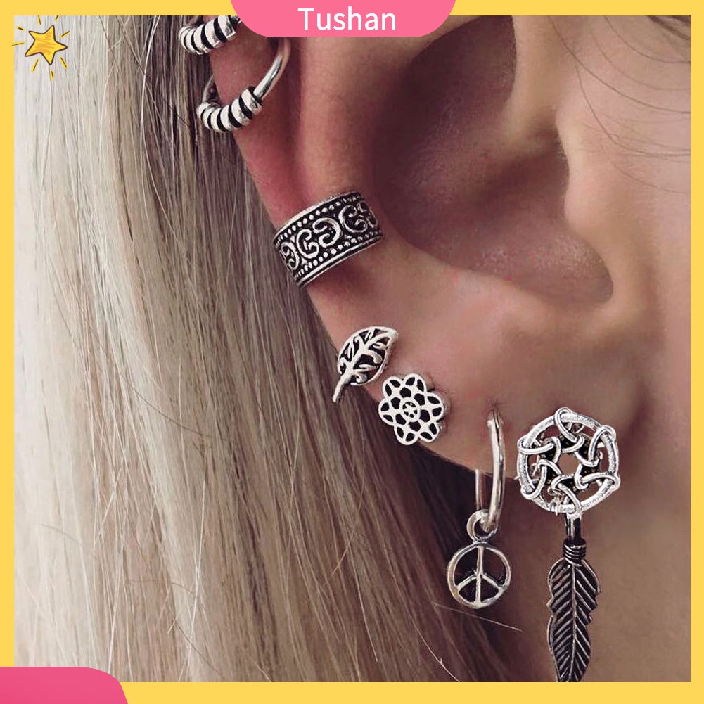 Bộ 7 khuyên tai nữ phong cách vintage xinh xắn
