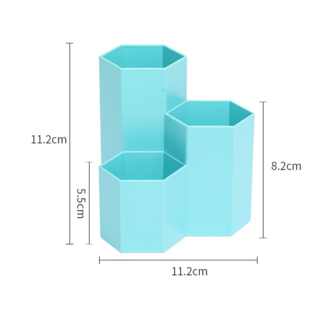 Ống cắm bút, đồ đựng viết tổ ong 3 ngăn màu pastel dễ thương