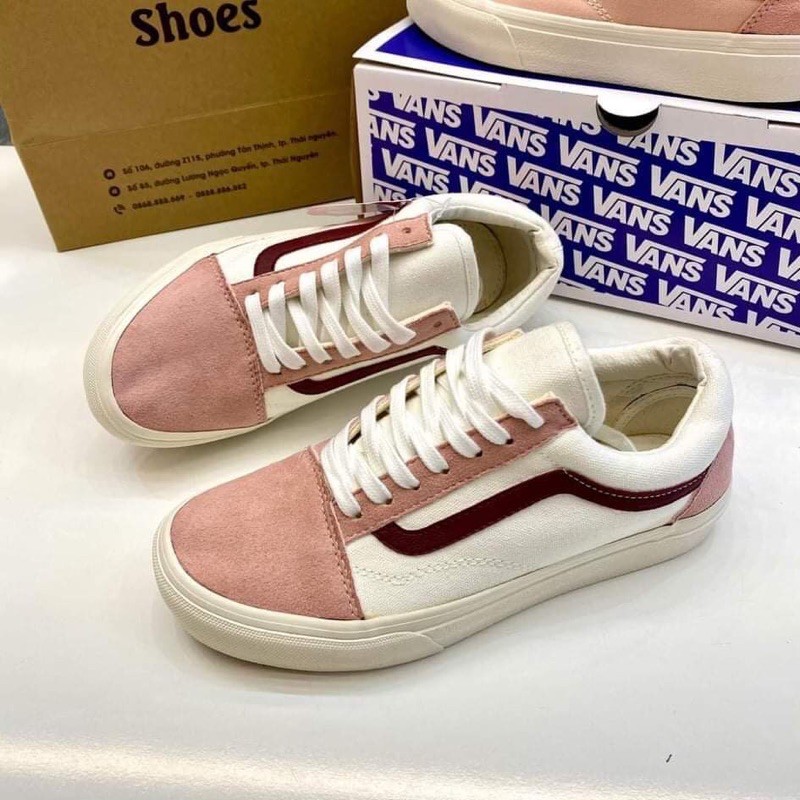 Vans classic màu hồng pastel full box