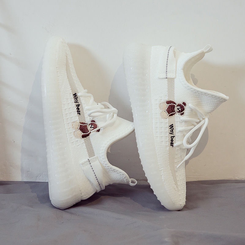 Giày thể thao thoáng khí họa tiết gấu dễ thương cho học sinh