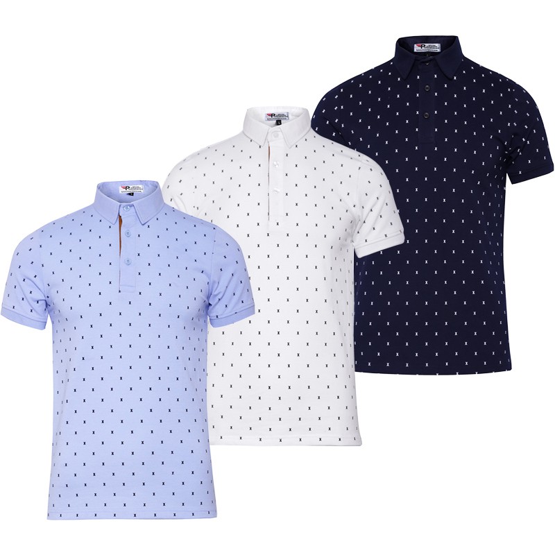 Áo phông nam có cổ họa tiết chữ X GU02 PigoFashion thời trang chọn size và màu