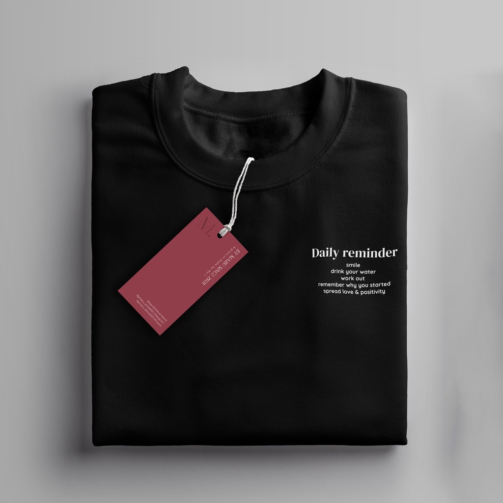 Áo phông cotton 100% By Maru Daily Reminder Basic | Đồ đôi