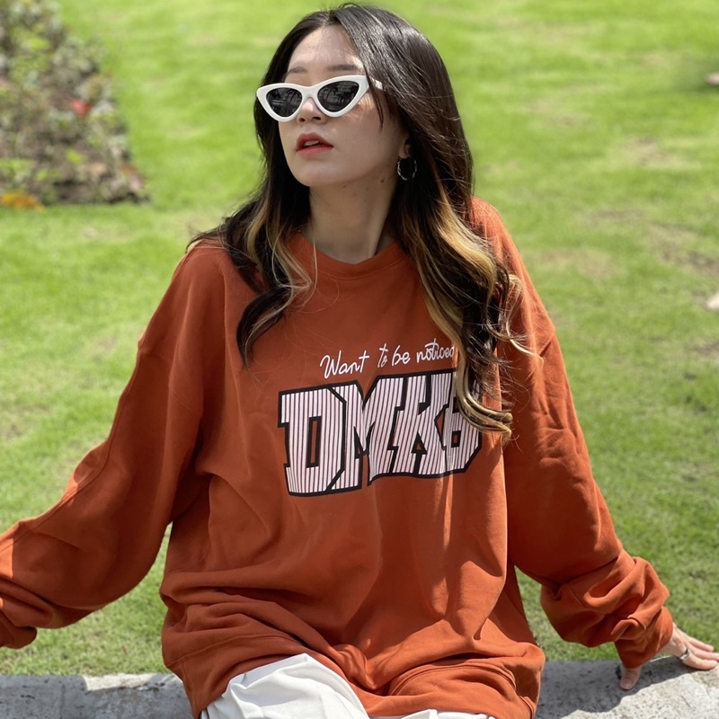 Áo Sweater Nỉ Bông DMKB Cam Cháy Unisex Nam Nữ (Ảnh Thật/Có Sẵn) | BigBuy360 - bigbuy360.vn