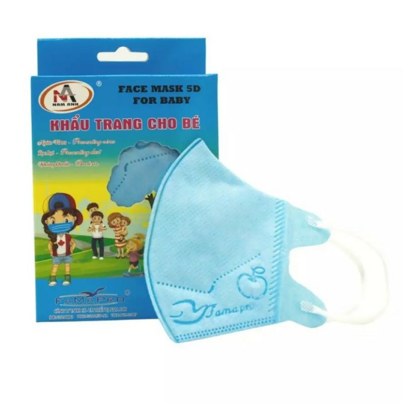 Khẩu trang 5D mask kids Nam Anh Famapro cho bé - hộp 10 cái