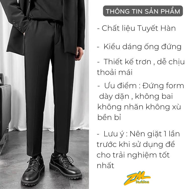 Quần Tây Nam - Quần Âu Nam cao cấp vải đẹp Zamen dáng ôm Hàn Quốc trẻ trung vải cotton co dãn nhẹ không phai màu