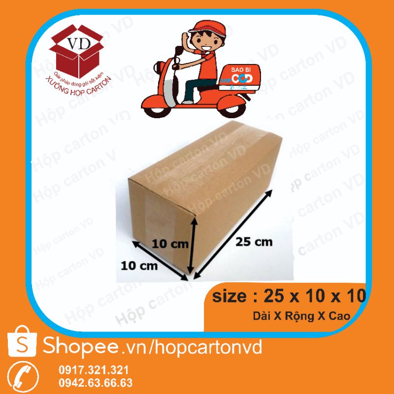 Hộp carton đóng hàng 25*10*10