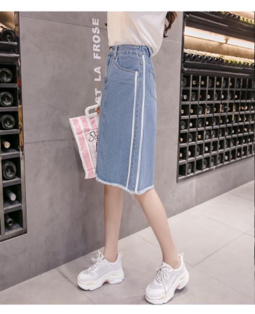 Chân Váy Jeans Sọc 2 Bên Bigsize | BigBuy360 - bigbuy360.vn