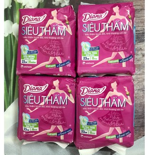 [Sale Xả Hàng Cuối Năm] Combo 4 Bịch (8 Miếng/ Bịch) Băng Vệ Sinh Diana Siêu Thấm Siêu Mỏng Không Cánh 23cm.