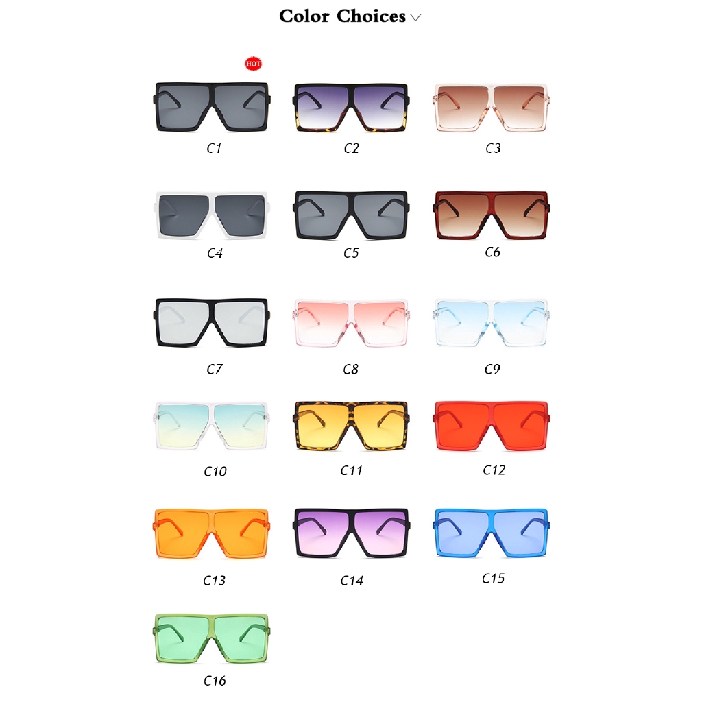 Kính Mát Gọng Vuông Chống Tia Uv Phong Cách Retro