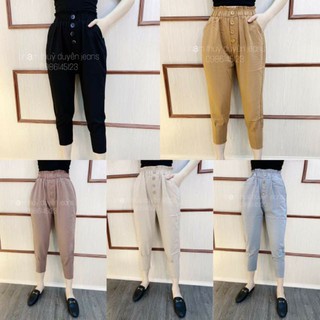 Quần baggy đũi khuy lưng cao