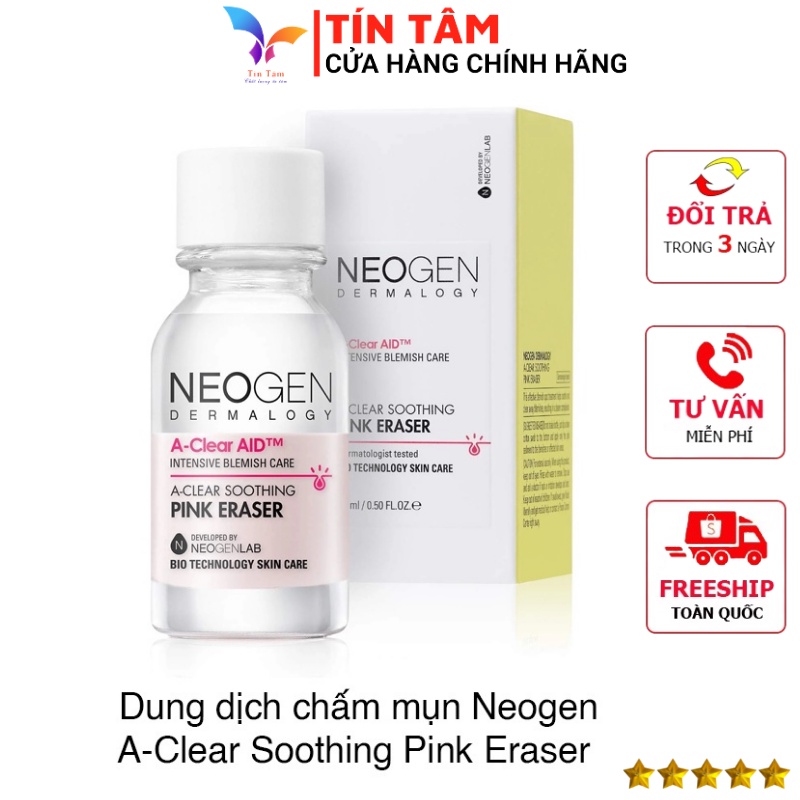 Chấm Mụn 2 Lớp Xẹp Mụn Sau 4H Neogen Dermalogy A-Clear Aid Soothing Pink Eraser 15ml