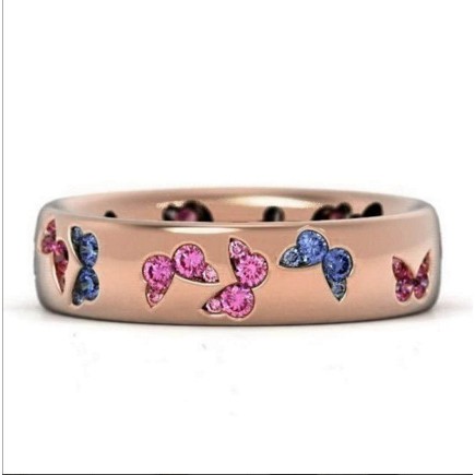 Nhẫn thời trang trang trí bươm bướm đính đá nhân tạo thanh lịch cho nữ