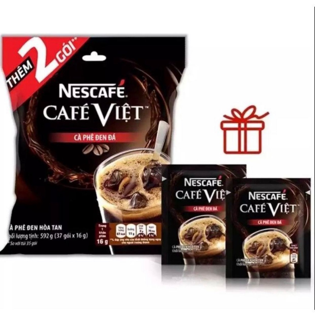 khuyến mãi Tặng 2 gói Nescafé Việt đen đá - Bịch (37gói x 16g) Date mới 9/2022