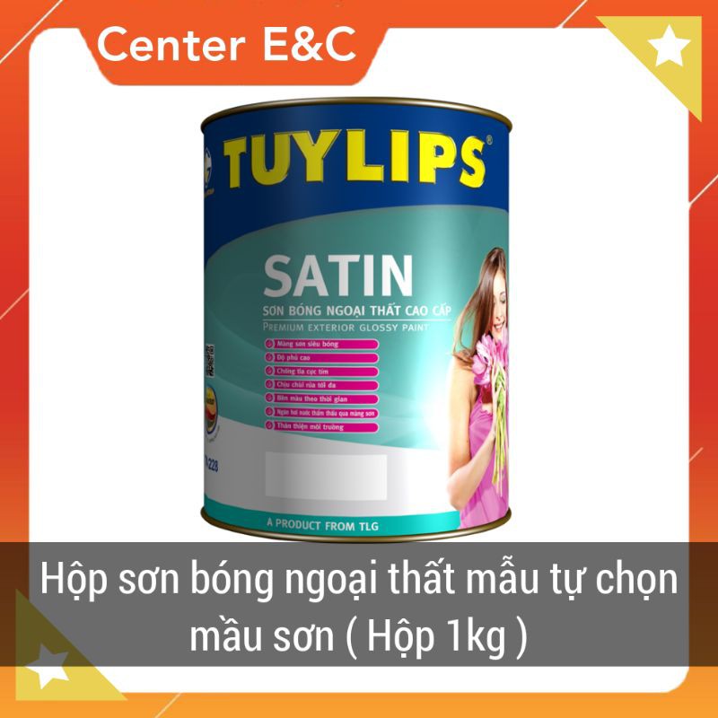 Sơn Bóng Lộng Lẫy Tường Ngoài Nhà Tuylips Satin (Hộp 1L) Sơn Mầu , Sơn Trắng Cao Cấp Mặt Tiền Nhà