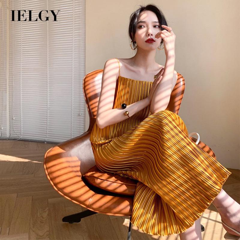 Đầm IELGY không tay màu sắc đơn giản nữ tính thanh lịch cho nữ