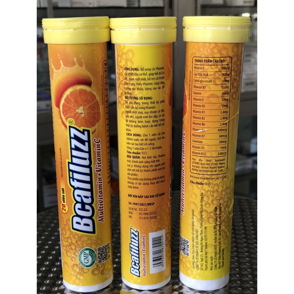 Sủi Multivitamin, Sủi atiso rau má - tuýp 20 viên