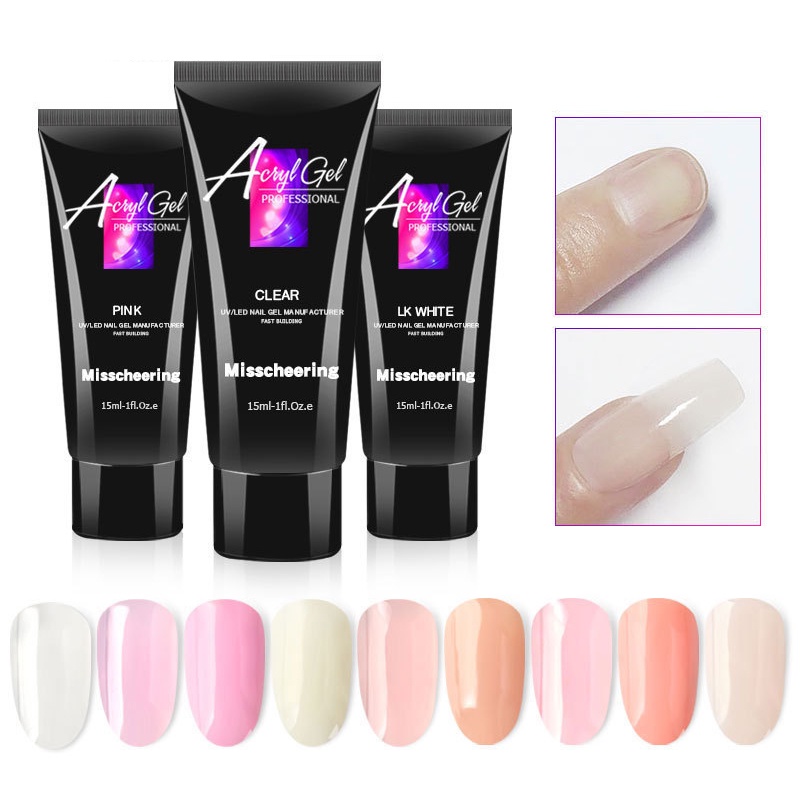 Keo kéo dài móng pha lê gel kéo dài móng nhanh chóng tia UV Keo chiếu tia cực tím cho móng tay Keo Dán Móng Tay 15ML/60ML Không Đau Tiện Dụng