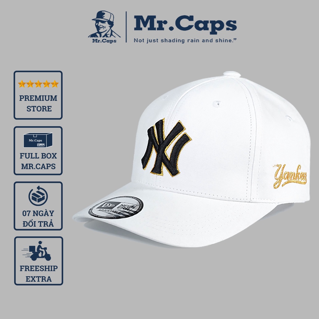 Nón NY lưỡi trai - Nón kết thời trang thể thao unisex logo cạnh cao cấp freesize full hộp dành cho nam nữ của Mrcap NY01