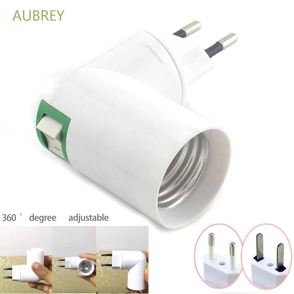 Bộ chuyển đổi phích cắm EU US US chống cháy có thể điều chỉnh nối đui đèn LED xoay 360 độ có công tắc đi kèm