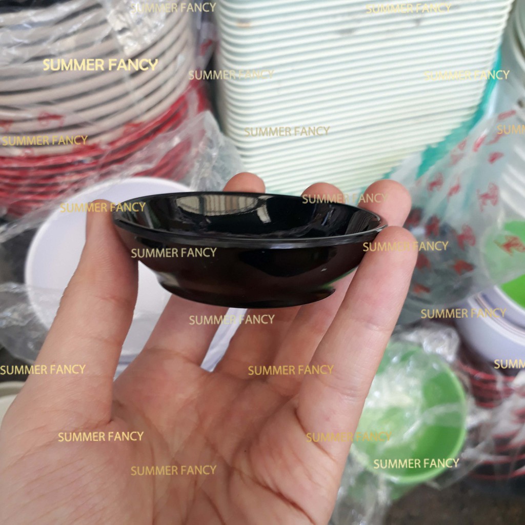 chén tương 6.5 x 1.7 cm melamine phíp chén chấm đen, trắng, nâu, xanh mù tạt sushi nhà hàng quán ăn - small bowl F-T27