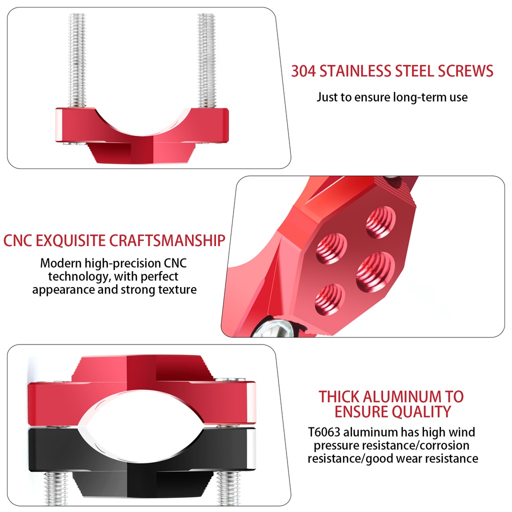 Phụ Kiện Kẹp Giá Đỡ Đèn Chiếu Sáng 32/42/54mm Cho Xe Mô Tô