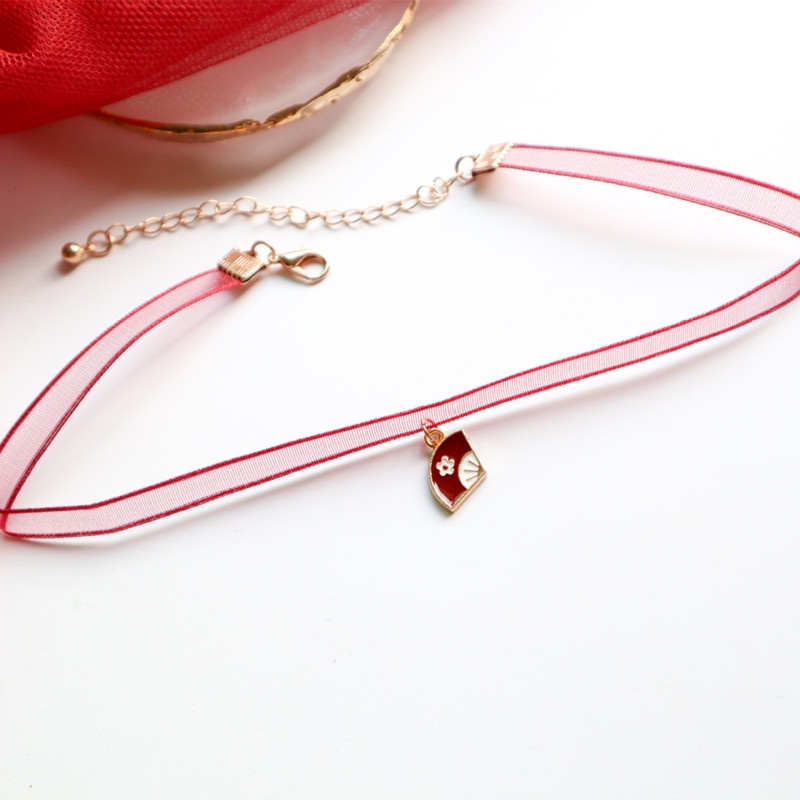 Vòng Cổ Choker Màu Đỏ Thiết Kế Hợp Thời Trang