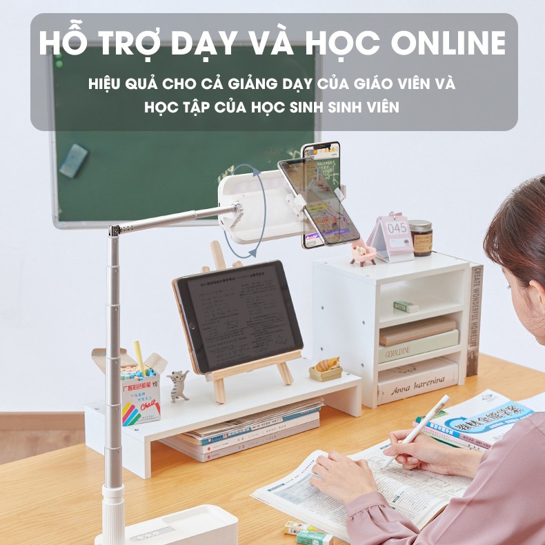 Đèn Livestream cao cấp 2022  bán hàng mini 3 trong 1, để bàn, gấp gọn, pin rời DOXG-V6